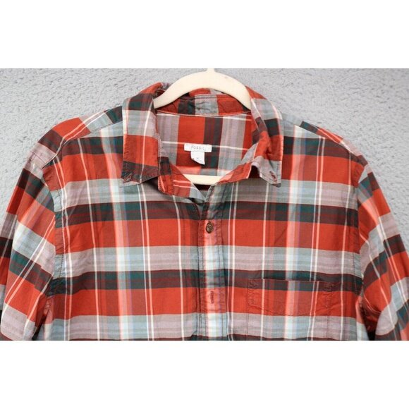 Fossil Men's Plaid Button-Up Shirt-Size Medium - Picture 4 of 9